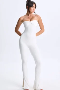 Oh Polly Women'S Clothing Sale - $65 And Under | Women'S Clothing Sale - $40 And Under^Twist-Front Split Hem Flared Jumpsuit in White