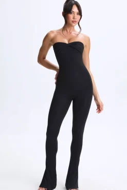Oh Polly Women'S Clothing Sale - $65 And Under | Women'S Clothing Sale - $40 And Under^Twist-Front Split Hem Flared Jumpsuit in Black
