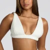 Oh Polly Lounge & Intimates | Co-Ords^V Neck Fleece Bralette in White