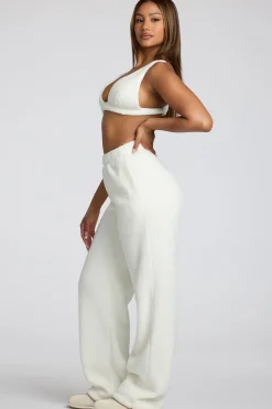 Oh Polly Lounge & Intimates | Co-Ords^V Neck Fleece Bralette in White