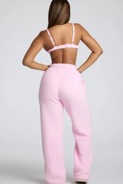 Oh Polly Tops | Lounge & Intimates^V Neck Fleece Bralette in Baby Pink BabyPink