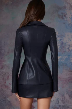 Oh Polly Women'S Clothing Sale - $65 And Under | Women'S Clothing Sale - $40 And Under^Vegan Leather Low Waist Mini Skirt in Midnight Black MidnightBlack