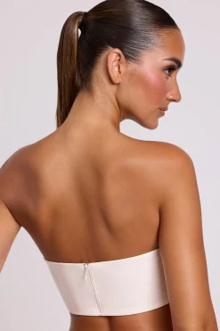 Oh Polly Tops^Vinyl Bandeau Bralette in White
