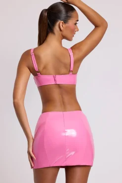 Oh Polly Skirts & Skorts | Co-Ords^Vinyl Thigh Split Micro Mini Skirt in Pink