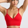 Oh Polly Matching Sets | Sports Bras^V-Neck Define Luxe Sports Bra in Red