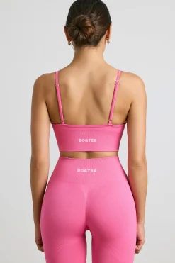 Oh Polly Matching Sets | Sports Bras^V-Neck Define Luxe Sports Bra in Hot Pink HotPink