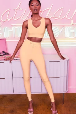 Oh Polly Women'S Clothing Sale - $65 And Under | Women'S Clothing Sale - $40 And Under^We Chillin' High Waisted Leggings in Peach