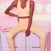 Oh Polly Women'S Clothing Sale - $65 And Under | Women'S Clothing Sale - $40 And Under^We Chillin' Petite High Waisted Leggings in Peach