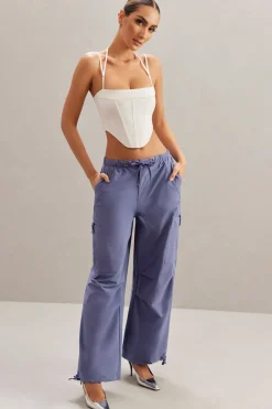 Oh Polly Women'S Clothing Sale - $65 And Under | Women'S Clothing Sale - $40 And Under^Wide Leg Cargo Trousers in Dusty Blue Navy