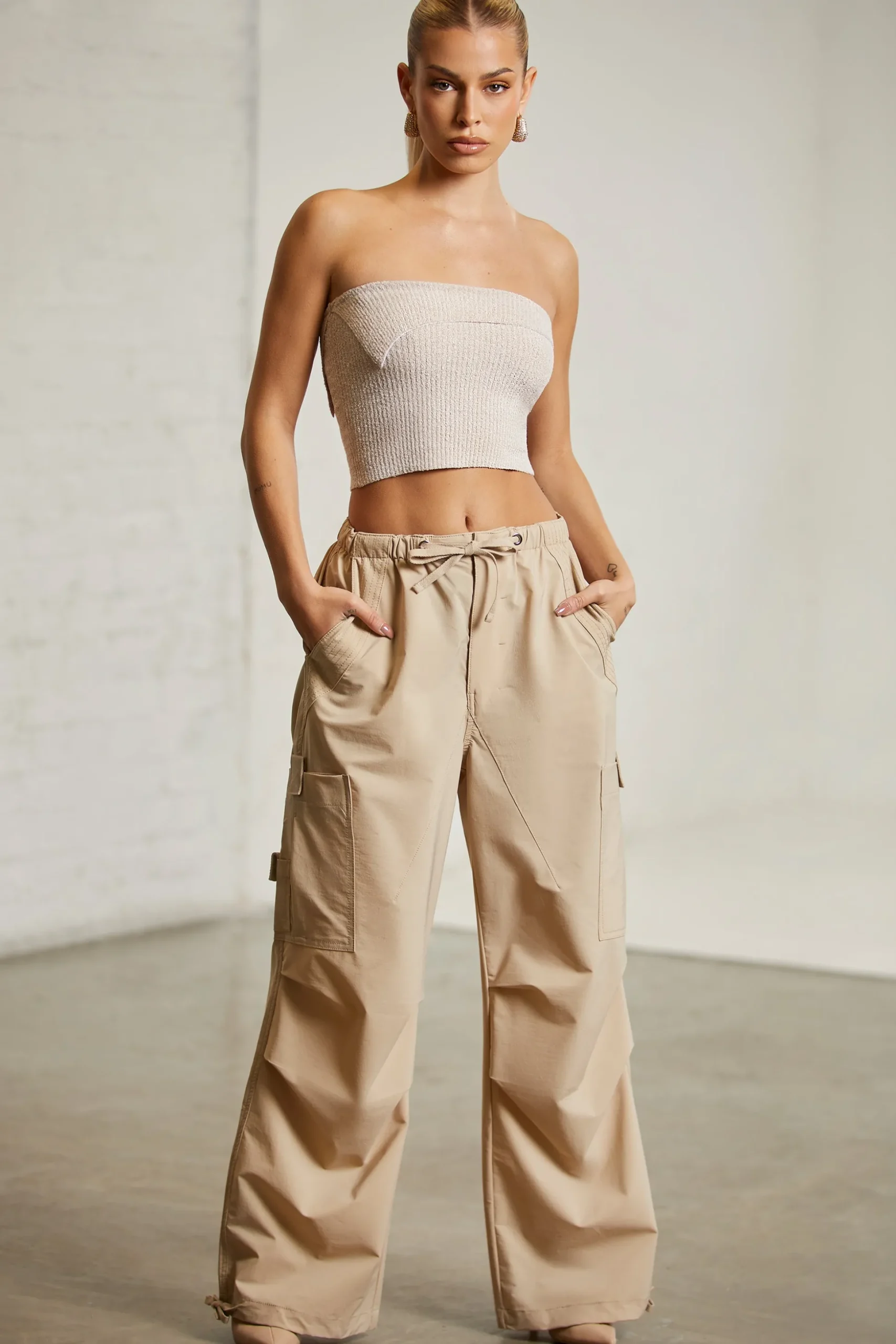 Oh Polly Women'S Clothing Sale - $65 And Under | Women'S Clothing Sale - $40 And Under^Wide Leg Cargo Trousers in Beige