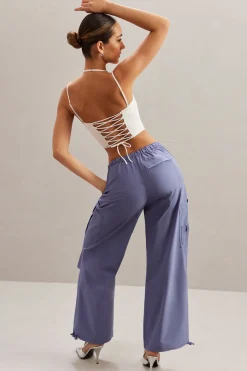 Oh Polly Women'S Clothing Sale - $65 And Under | Women'S Clothing Sale - $40 And Under^Wide Leg Cargo Trousers in Dusty Blue Navy