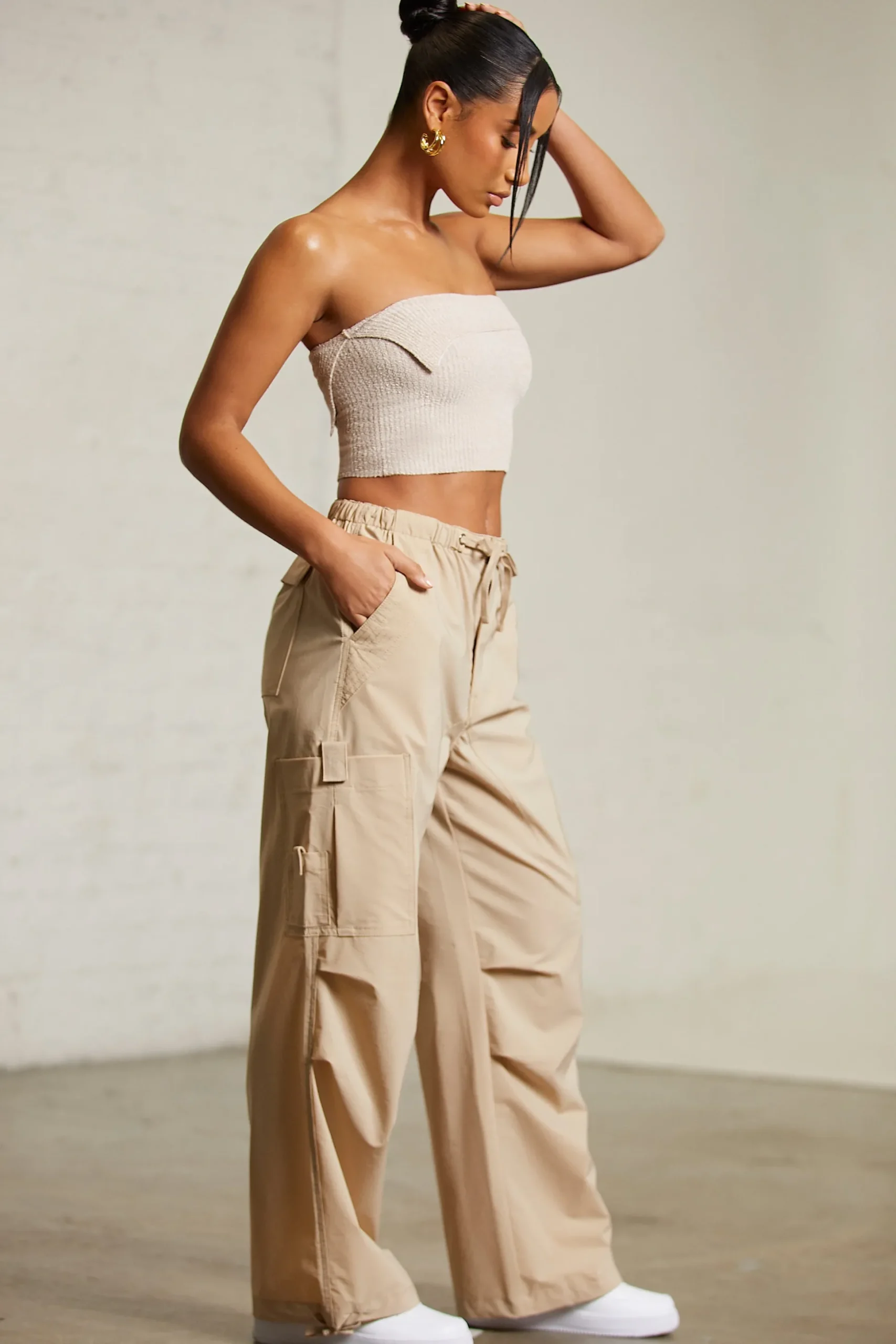 Oh Polly Women'S Clothing Sale - $65 And Under | Women'S Clothing Sale - $40 And Under^Wide Leg Cargo Trousers in Beige