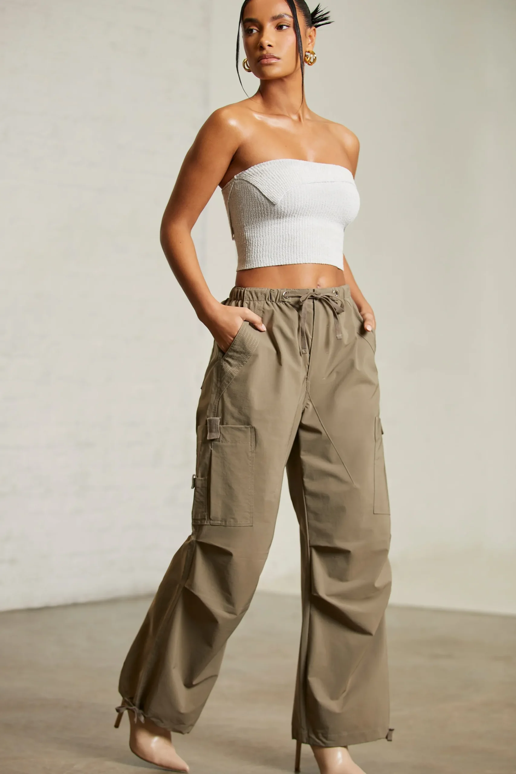 Oh Polly Women'S Clothing Sale - $65 And Under | Women'S Clothing Sale - $40 And Under^Wide Leg Cargo Trousers in Green