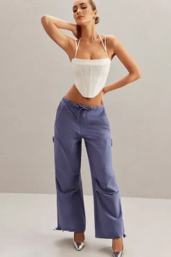 Oh Polly Women'S Clothing Sale - $65 And Under | Women'S Clothing Sale - $40 And Under^Wide Leg Cargo Trousers in Dusty Blue Navy