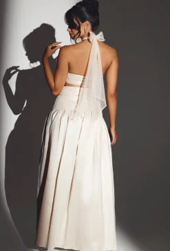 Oh Polly Women'S Clothing Sale - $65 And Under | Bride To Be^Woven Twill Voluminous Maxi Skirt in Ivory