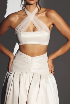 Oh Polly Women'S Clothing Sale - $65 And Under | Bride To Be^Woven Twill Voluminous Maxi Skirt in Ivory