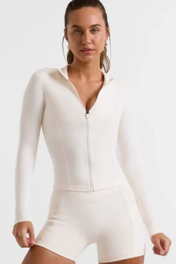 Oh Polly Tops^Zip Up Jacket in White