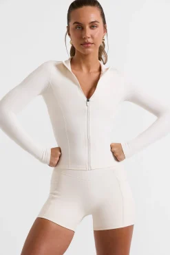 Oh Polly Tops^Zip Up Jacket in White