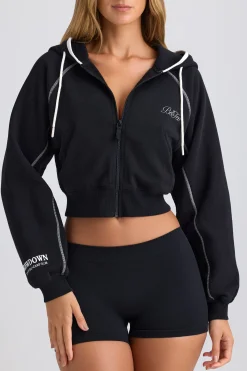 Oh Polly Tracksuits | Sweatshirts^Zip-Up Cropped Hoodie in Black