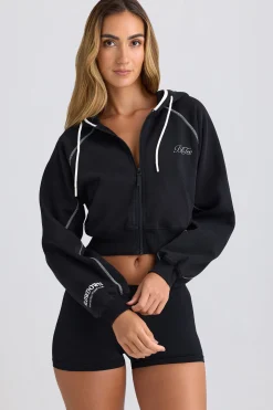 Oh Polly Tracksuits | Sweatshirts^Zip-Up Cropped Hoodie in Black
