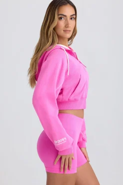 Oh Polly Tracksuits | Sweatshirts^Zip-Up Cropped Hoodie in Sugar Pink SugarPink