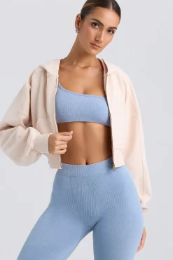 Oh Polly Tracksuits | Sweatshirts^Zip-Up Cropped Hoodie in Washed Cream WashedCream